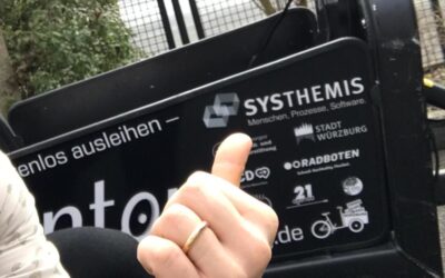 „Lastenrad Anton“ mit SYSTHEMIS-Logo